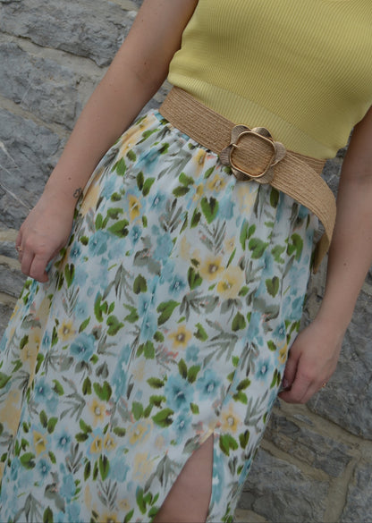 Jupe Elise fleurs jaunes